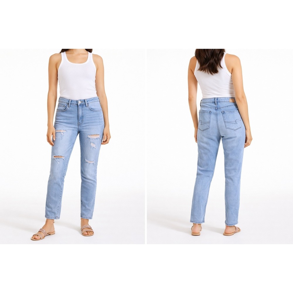 American Eagle Sky High Jegging Light Wash Distressed Women's size 8 Regular